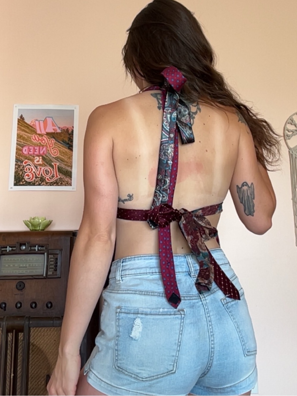 Upcycled Halter Tie Top - Picture 3 of 3